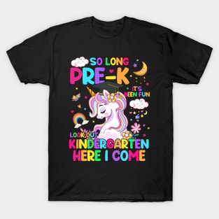So Long Pre-K Kindergarten Here I Come Unicorn Graduation T-Shirt